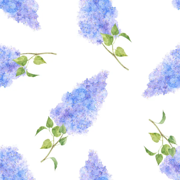 Lilac Bezešvé Akvarel Vzor Pozadí Umění — Stock fotografie