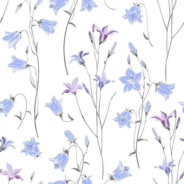 Glockenblumen Floraler Hintergrund Vektorillustration — Stockvektor