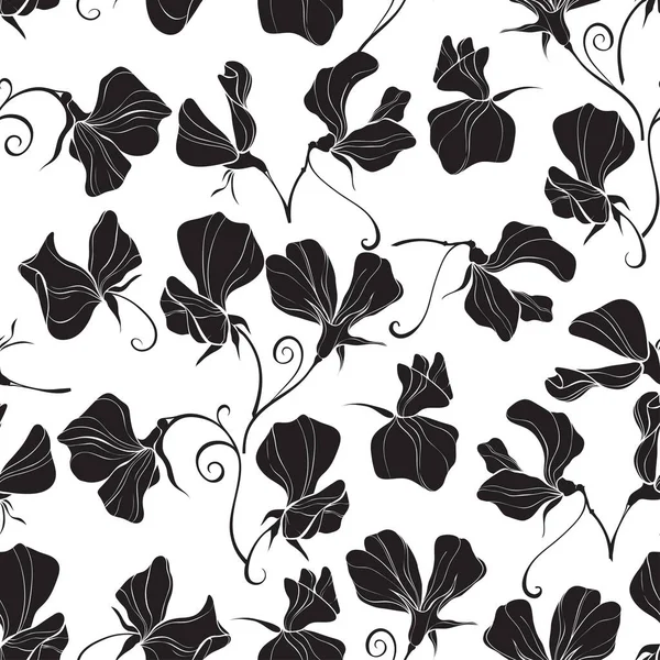 マウスのエンドウ豆の花と無限の背景 自然を背景に ベクトル — ストックベクタ