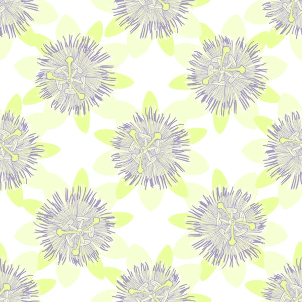 Passionflower Fond Floral Illustration Vectorielle — Image vectorielle
