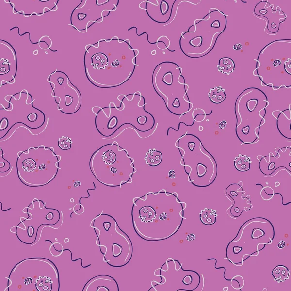 Абстрактные бактерии образуют бесшовный шаблон — стоковый вектор