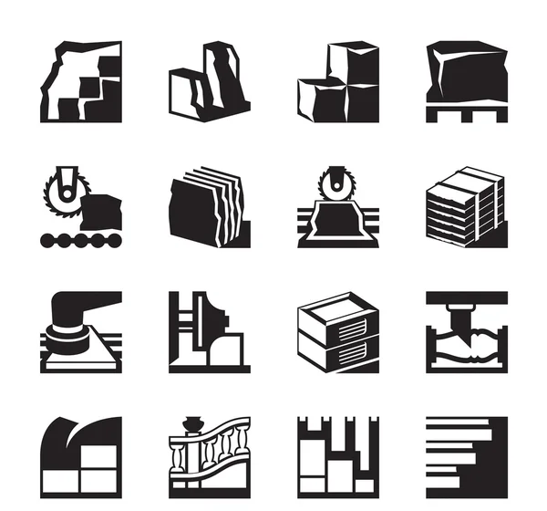 Extracción y procesamiento de mármol y piedra — Archivo Imágenes Vectoriales