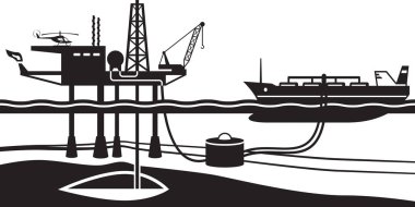 Tanker benzin offshore petrol sondaj platformu yükleme