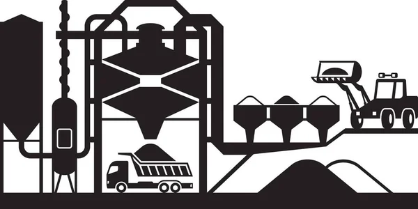 Planta mezcladora de asfalto — Archivo Imágenes Vectoriales