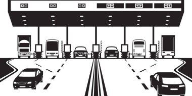 Road vergi denetim noktası karayolu üzerinde