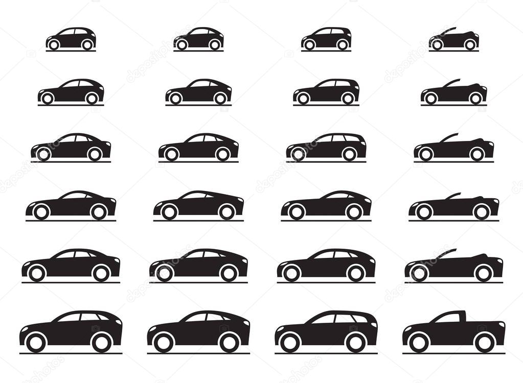 Various modern cars