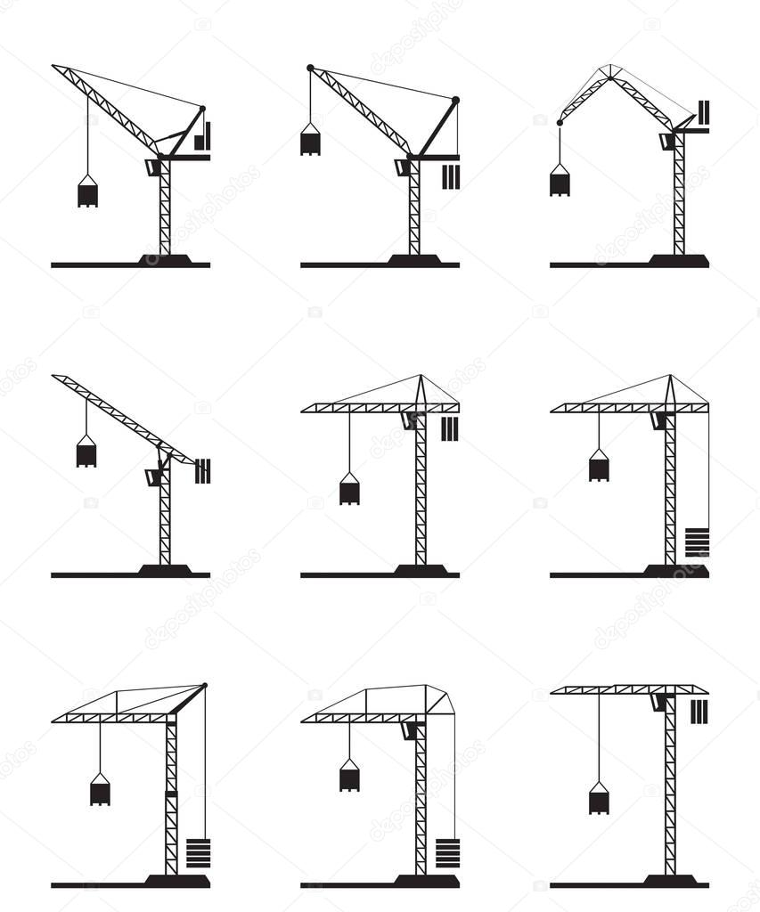 Different tower cranes