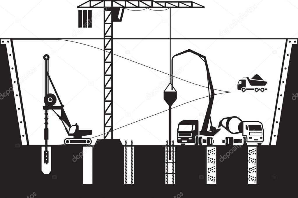 Construction of foundations of a building