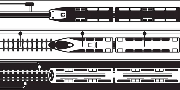 Trains ferroviaires électriques d'en haut — Image vectorielle