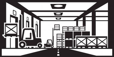 Forklift paletleri ambarındaki dağıtmak