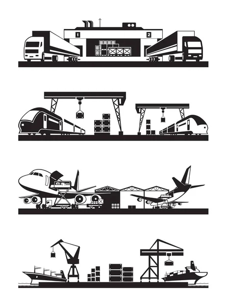 Транспортные терминалы — стоковый вектор