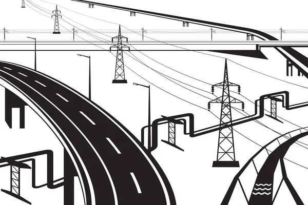 Instalação infra-estrutural diferente —  Vetores de Stock