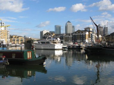 Limehouse Havzası, Londra, İngiltere, İngiltere'de tekneler
