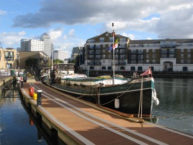Limehouse Havzası, Londra, İngiltere, İngiltere'de tekneler