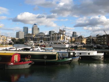 Limehouse Havzası, Londra, İngiltere, İngiltere'de tekneler