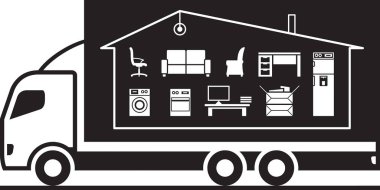 Ev eşyalarını taşındıktan kamyon