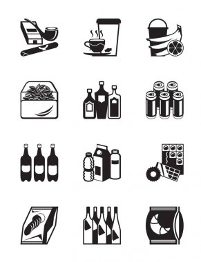 Küçük bakkal Icon set - vektör çizim