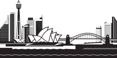 Sydney manzarası gündüz - vektör çizim