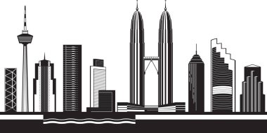 Kuala Lumpur manzarası gündüz - vektör çizim