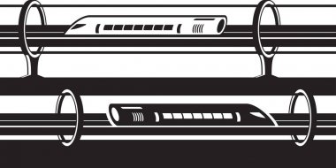 Hyperloop overground ve yeraltı tren - vektör çizim