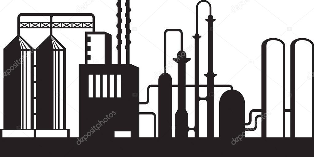 Alcohol production plant - vector illustration
