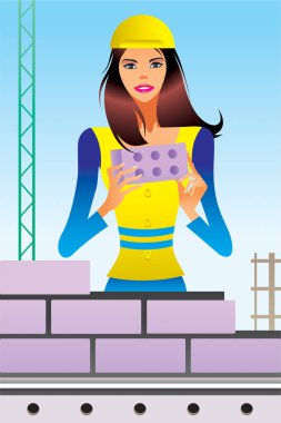 İnşaat sahne altında - illüstrasyon vektör