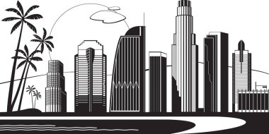 Los Angeles siluet gündüz - vektör çizim