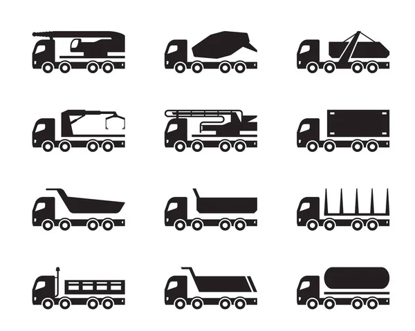 Verschillende Bouw Vrachtwagens Vectorillustratie — Stockvector