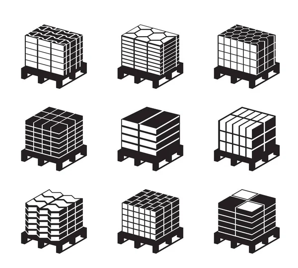 Diferentes Tipos Telhas Pavimento Ilustrador Vetorial — Vetor de Stock