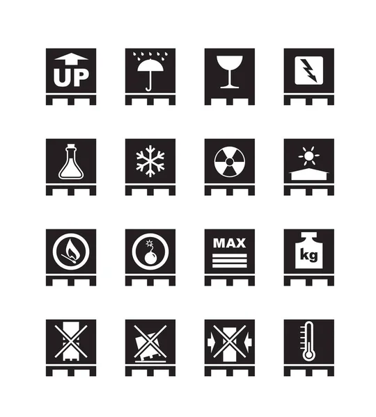 Packaging Symbols Pallets Vector Illustration — Stok Vektör