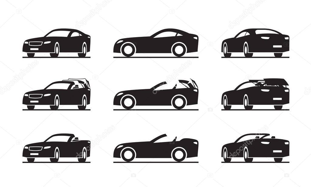 Hardtop convertible sport car in perspective  vector illustration