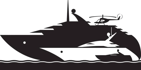 Différents Yachts Dans Mer Illustration Vectorielle — Image vectorielle