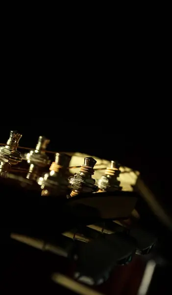 Zbliżenie gitara akustyczna — Zdjęcie stockowe