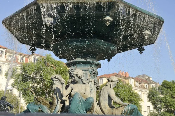 Sculptures at baroroque fountain — Stock Photo, Image