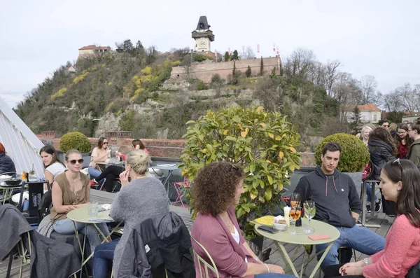 Sky Bar'da terasından görüntülemek — Stok fotoğraf