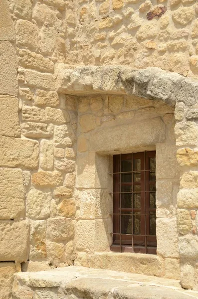 Window on stone house — Stock Photo, Image