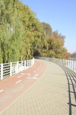 Nehrin yanında bisiklet yolu