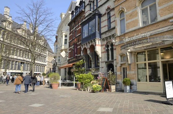 Plaza ve starém městě Ghent — Stock fotografie