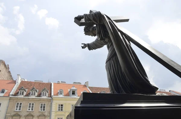 Varşova 'daki İsa heykeli — Stok fotoğraf