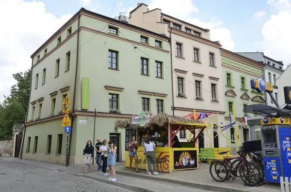 Krakow Poland July 2018 People Next Stand Food Street Jewish — ストック写真