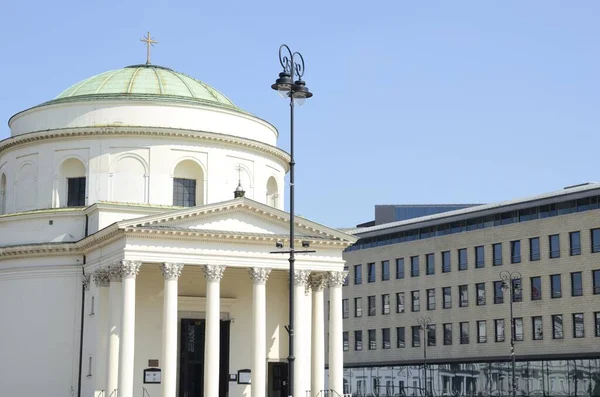 Chiesa Sant Alessandro Piazza Delle Tre Croci Varsavia Polonia — Foto Stock