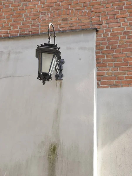 Street Lamp Wall Old Town Warsaw Poland — Stock Photo, Image