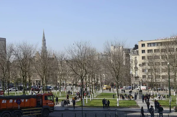 比利时布鲁塞尔 2019年3月29日 比利时布鲁塞尔旧城圣古杜拉广场的城市场景 — 图库照片