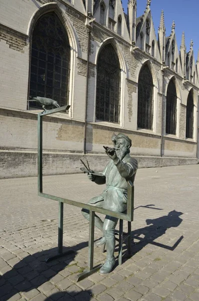 Bruxelas Bélgica Março 2019 Estátua Bronze Memorial Pieter Bruegel Velho — Fotografia de Stock