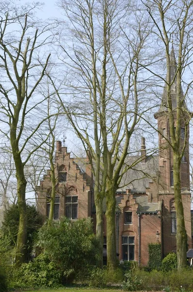 Brick Building Openbaar Park Van Brugge West Vlaanderen België — Stockfoto