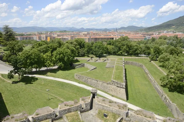 Stadtbild Von Der Mittelalterlichen Stadtmauer Von Pamplona Der Hauptstadt Der — Stockfoto