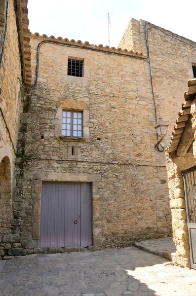 Maisons Pierre Dans Village Médiéval Peratallada Situé Milieu Région Emporda — Photo