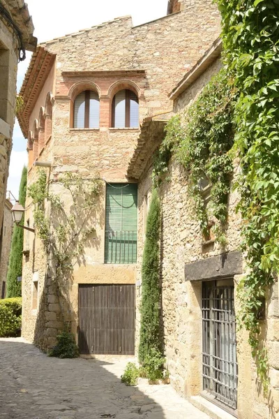 Stone Houses Medieval Village Peratallada Located Middle Emporda Region Girona — Stock Photo, Image