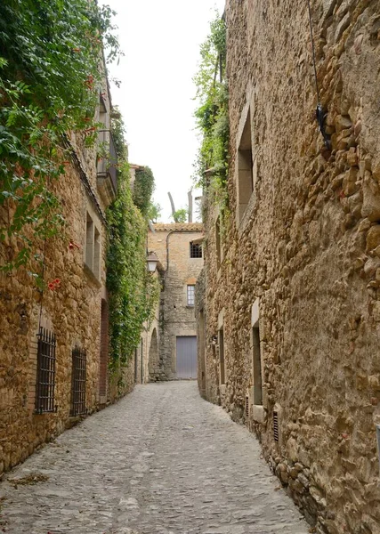 Peratallada Nın Ortaçağ Köyünde Girona Katalonya Spanya Nın Emporda Bölgesinin — Stok fotoğraf