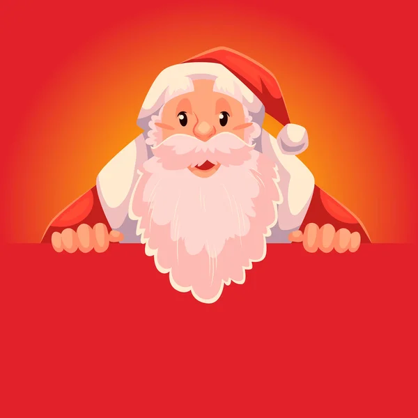 Santa Claus holding a sign with place for text — Stock Vector
